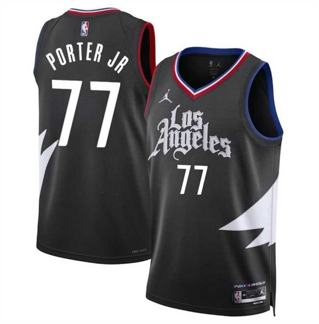 Men%27s Los Angeles Clippers #77 Kevin Porter Jr Black Statement Edition Stitched Jersey Dzhi->los angeles clippers->NBA Jersey